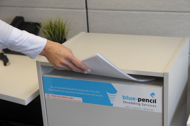 Office paper shredding console